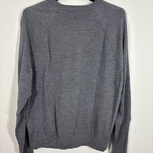 Banana Republic Baruffa Sweater 100% Italian Merino Wool Mens XL Gray Crew Neck - Picture 7 of 8